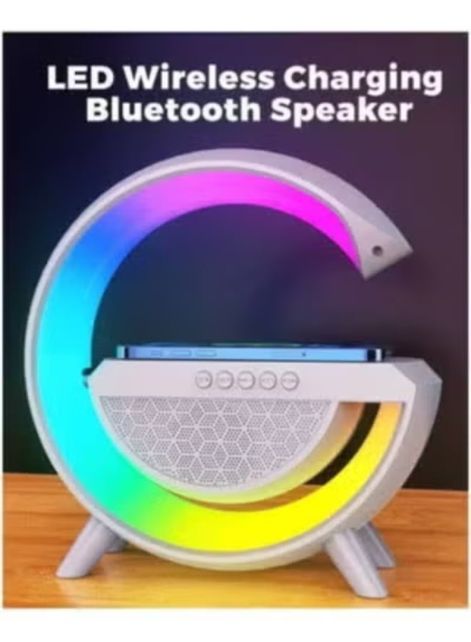 AASHLLC LED Wireless Charging Speaker with Alarm Clock & 7 Color Lights - Image 3